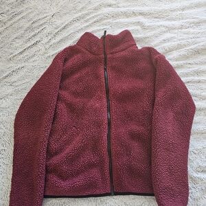 Women's Burgundy Teddy Jacket